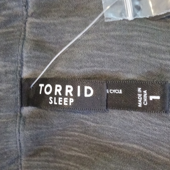 Torrid Gray Gauze Button Front Short Sleeve Cover Up Sleep Dress Plus - Picture 4 of 7